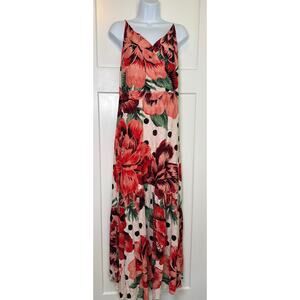 Farm Rio Anthropologie Riviera‎ Floral Eyelet Maxi Dress Size 14